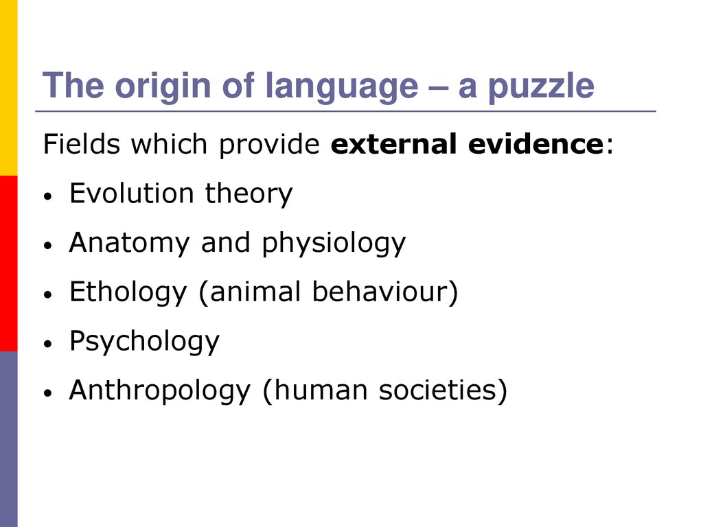 The theories of the origin of language in the human society